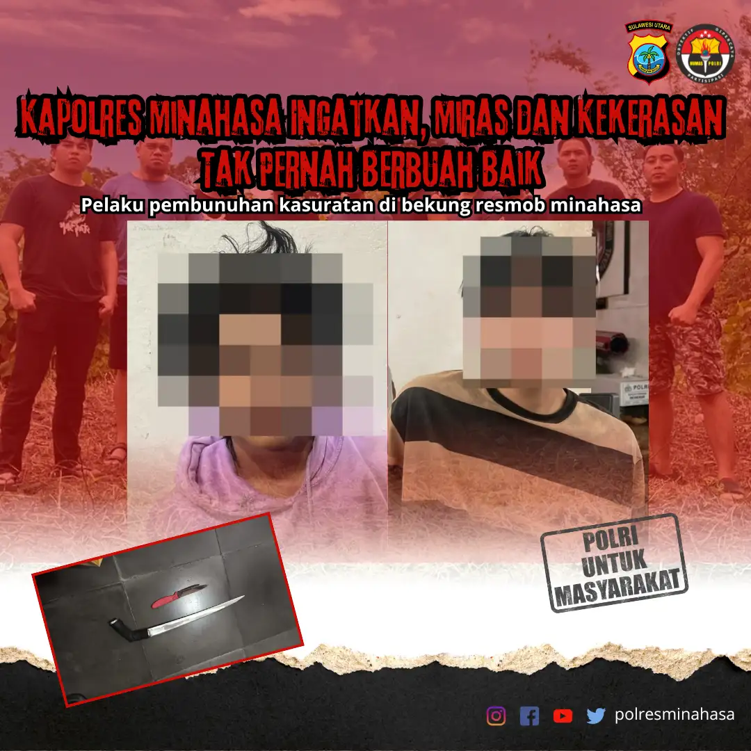 Tim Resmob Polres Minahasa Ringkus Dua Pelaku Pembunuhan Brutal